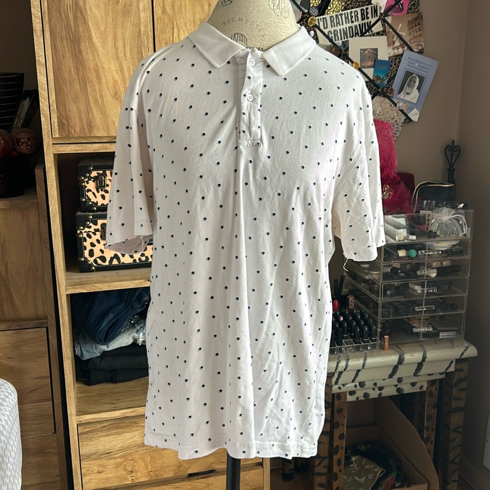 PD&C White & Navy Athletic Fit Polo Shirt - XL